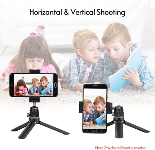 Miniatura 2 de Andoer DSLR - Cabezal de bola de trípode de aleación de aluminio, montaje panorámico de 360° giratorio de 180° con base escalada, montaje universal