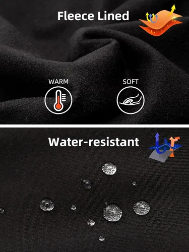 Miniatura 4 de MELOO Men's Fleece Lined Pants - Water Resistant Sweatpants Hiking Warm Joggers Winter Workout Pants Zipper Pockets