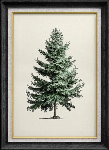 Miniatura 22 de MUDECOR Lienzo enmarcado prémium para pared, pinos nevados en bosque de invierno, ilustraciones modernas, arte contemporáneo, escénico, divertido