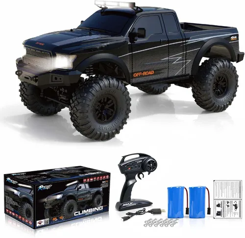Autos RC Camiones RC Crawler 1/10 Escala RTR Vehículo de Control Remoto 4WD 2.4GHz Cepillado Todoterreno Carreras Grado Pasatiempo Modelo con Luces