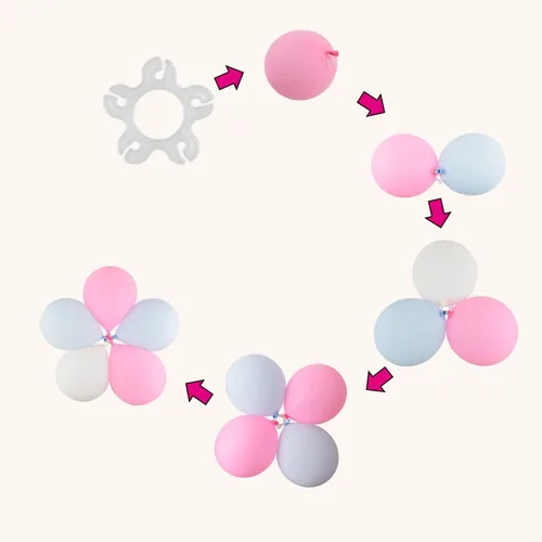 Miniatura 5 de Miliocry 100 clips de arco de globos, clips de globo reutilizables para arco de globos, suministros de globos de plástico para soporte, clips