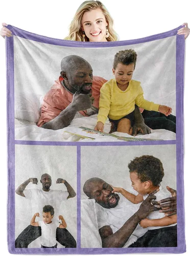 Miniatura 27 de Youltar Regalos personalizados para el día de la madre para mamá, manta de fotos personalizada de hija e hijo, 6 collages de fotos de 30 x 40