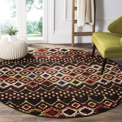 Miniatura 45 de SAFAVIEH Amsterdam Collection Alfombra Decorativa - 2.3 pies x 4 pies, Negro & Multi, Diseño Marroquí Bohemio, Sin Desprendimiento y Fácil Cuidado