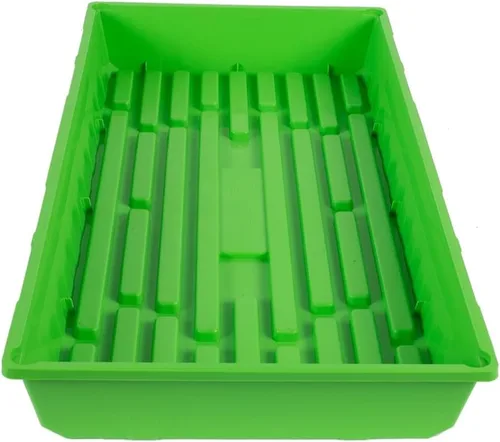 Miniatura 8 de SUNPACK Bandeja de inicio de semillas de plástico de 10 x 20 pulgadas, color negro, 2.5 pulgadas, sin agujeros de drenaje, ideal para invernaderos