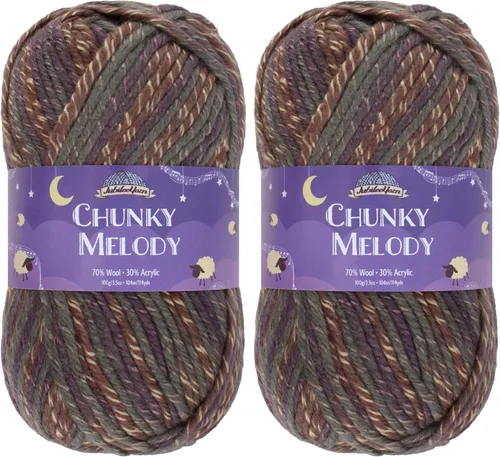 Miniatura 31 de JubileeYarn Chunky Melody - Hilo para tejer 100g/madeja, mezcla de lana gruesa, color maíz naranja - 2 madejas 15 Maíz Naranja