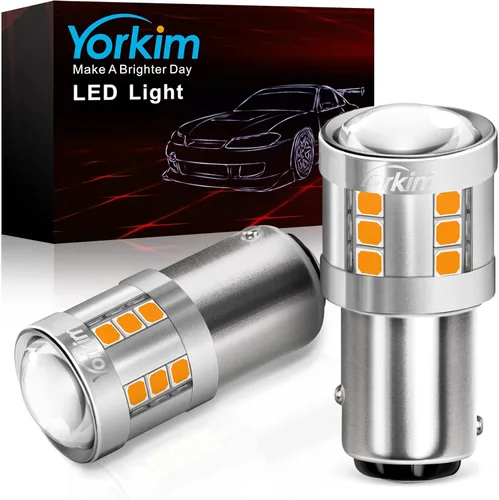 Miniatura 21 de Yorkim Foco led 3157 de color blanco, 6500K de alto brillo 3156 foco led con proyector 3057 3056 3457 4157 foco led de repuesto para luz de giro