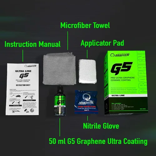 Miniatura 6 de Nanoskin Ultra Line G5 Ultra Graphene Revestimiento Cerámico - Revestimiento cerámico duradero para pintura de automóviles para detallado