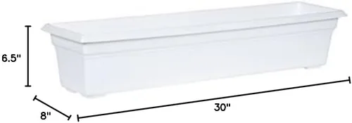 Miniatura 2 de Root & Vessel Countryside Flower Box Planter, Blanco, 30 Pulgadas