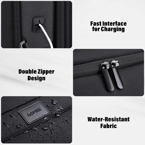 Miniatura 7 de HOMIEE Mochila de viaje de 22 x 14 x 9 aprobada por aerolíneas de 50 L, mochila de viaje extragrande expandible para laptop, color negro
