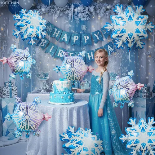 Miniatura 5 de KatchOn, Globos grandes de copo de nieve – 29 pulgadas, paquete de 8 Globos de invierno para decoraciones de Navidad Decoraciones de copo