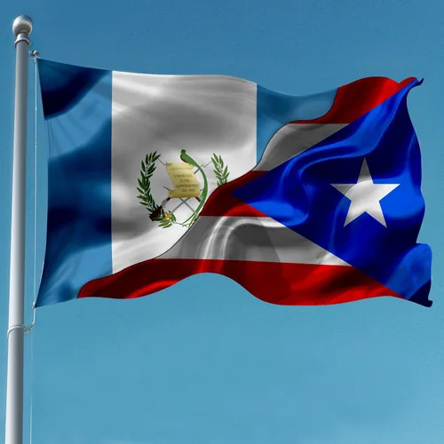 Miniatura 9 de Bandera guatemalteca de Guatemala y El Salvador de 3 x 5 pies de doble cara impresa para interiores y exteriores, bandera decorativa de tela