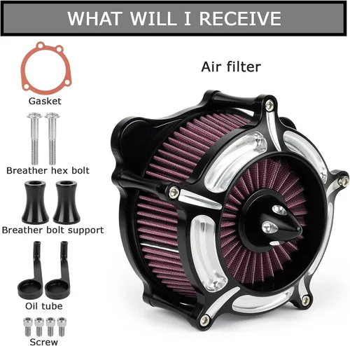 Miniatura 5 de PSLER Filtro de aire para motocicleta Limpiador Filtro de entrada para Touring FLHR Road King FLHX Street Glide FLTR 2008-2016, para FLS Softail