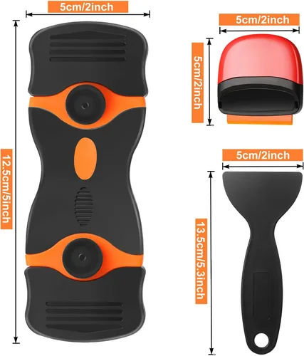 Miniatura 2 de Tallew 9 Piezas Herramienta Raspador de Plástico Adhesivo Raspador de Cuchilla de Afeitar de Plástico Púa de Plástico Herramienta de Plástico Negro