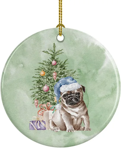 Miniatura 13 de Caroline's Treasures Bulldog, Bulldog inglés #2 y árbol de cerámica adorno colgante para árbol de Navidad, decoración colgante para el hogar