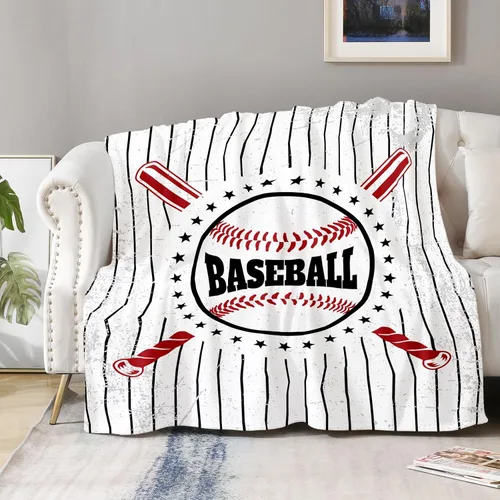 Miniatura 3 de Manta de béisbol de regalo para niños, adolescentes, niños, hombres, niñas, amantes de los jugadores del equipo, entrenador, temática única