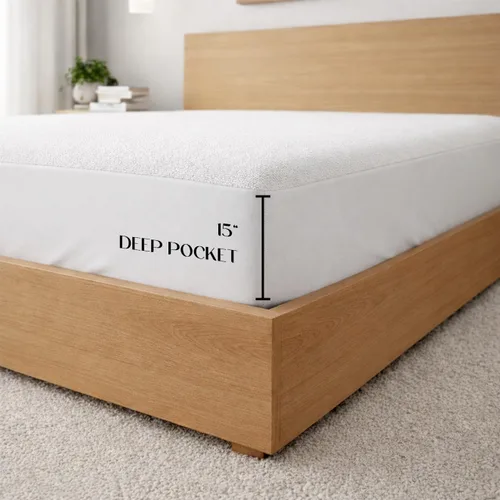 Miniatura 3 de SGI Bedding Protector de colchón impermeable tamaño individual de 39 x 75 pulgadas, bolsillo profundo de 15 pulgadas, suave, silencioso