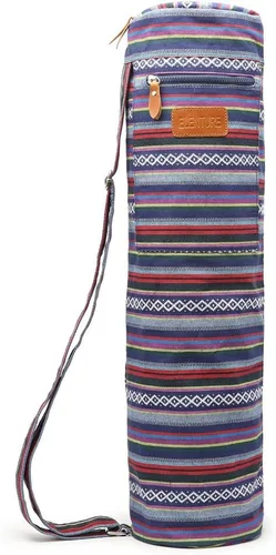 Bolsa de lona para esterilla de yoga con correa ajustable y bolsillos, bolsa de gimnasio de viaje con cierre completo para mujeres y hombres, se