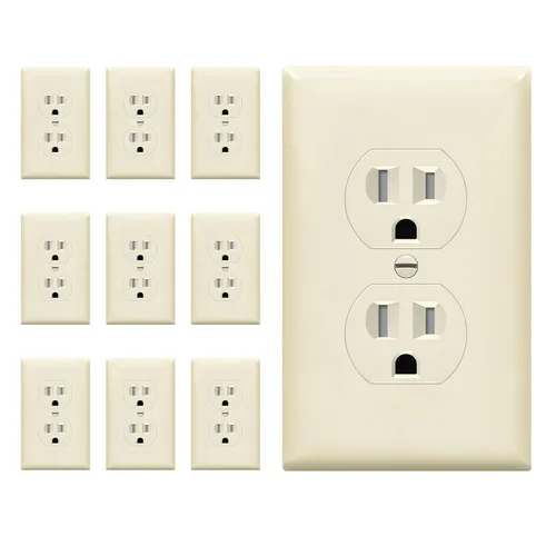 Miniatura 38 de ENERLITES Toma de corriente dúplex, tomacorrientes eléctricos de pared resistentes a manipulaciones, grado residencial, 3 cables, autoconexión a