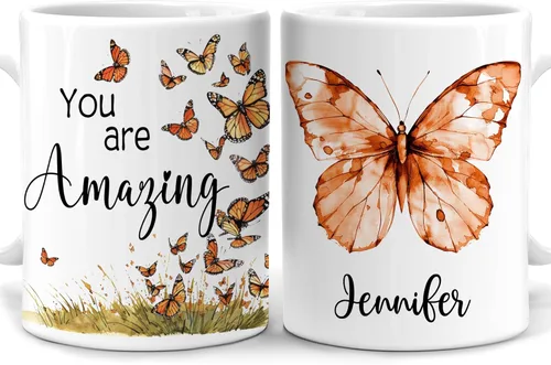 Miniatura 11 de Hyturtle Taza Personalizada de Mariposa - Regalos Inspiradores para Niñas, Mujeres y Amigas - Regalos de Cumpleaños para Amantes de las Mariposas