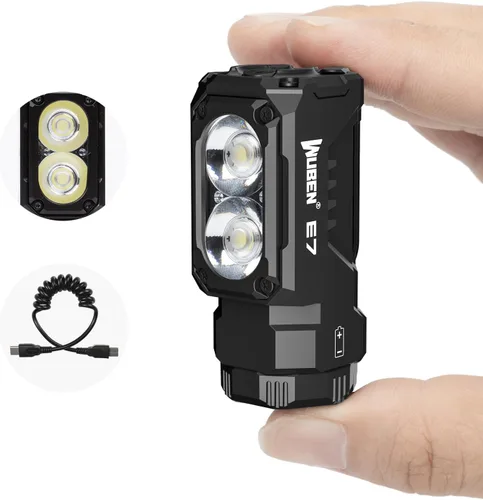 Miniatura 2 de WUBEN Linterna E7 EDC, Linterna Mini de 1800 Lúmenes Recargable, Linterna Pequeña Súper Brillante, 6 Modos IP68 Impermeable Incorporado Luz de Mano