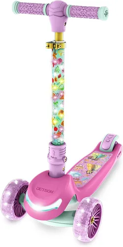 Miniatura 6 de Jetson Character Kids Kick Scooter, luces LED en vástago y ruedas iluminadas, marco ligero, manubrio ajustable en altura, sistema de inclinación