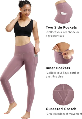 Miniatura 3 de Fengbay 3 Pack High Waist Yoga Pants with Pocket Leggings Tummy Control Workout Running Yoga Leggings for Women