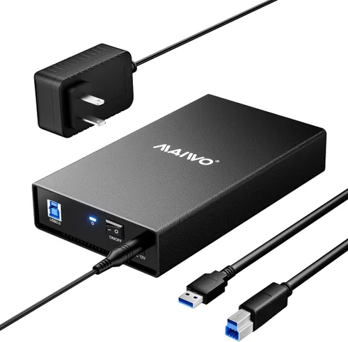 Miniatura 8 de MAIWO Caja de disco duro USB-C de 6 Gbps para HDD/SSD de 3.5 pulgadas/2.5 pulgadas, aleación de aluminio, fuente de alimentación de 12 V/2 A