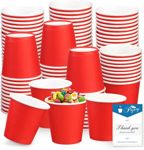 Miniatura 33 de Paquete de 50 vasos de papel blancos de 3 onzas, vasos desechables para el baño, vaso pequeño para enjuague bucal, vaso para aperitivos para agua