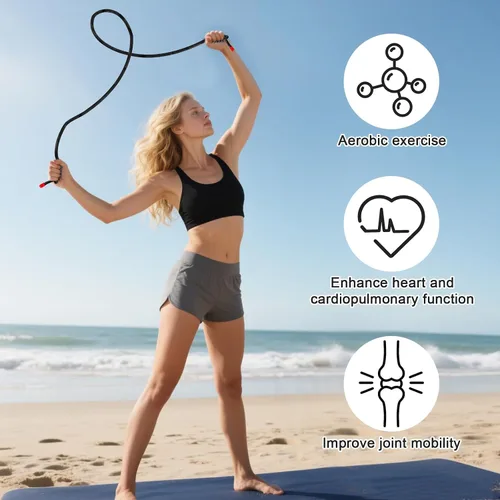 Miniatura 3 de Flow Rope Exercise Jump Rope For Fitness, Working Out, Flow with 9 Ft Adjustable Double Woven Workout Rope For Men, Women, Beginners' Training