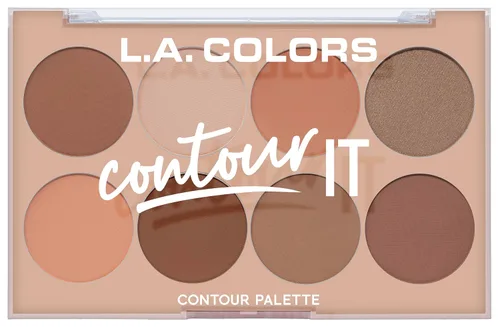 L.A. Colors I Heart Makeup, paleta para contorno de maquillaje, Medio a oscuro