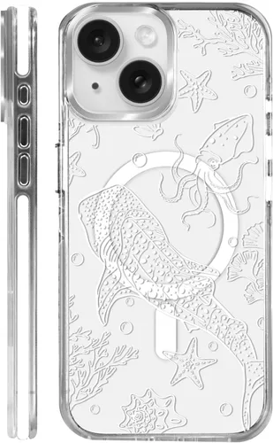 Miniatura 35 de Funda para iPhone 13/14 [compatible con Magsafe], funda magnética transparente de silicona a prueba de golpes con patrón de versículos de la Biblia