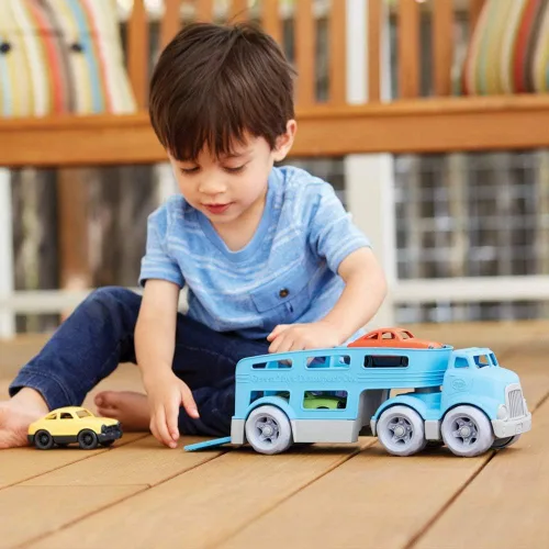 Miniatura 3 de Green Toys, set de juguete, transportador de vehículos, azul