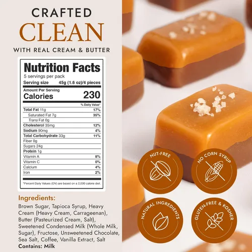Miniatura 2 de Béquet Caramelo, caramelo gourmet de moca salado, caramelo de café envuelto individualmente, caramelo de sal marina gourmet, fabricado en Montana