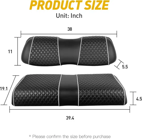 Miniatura 6 de NOKINS Fundas de asiento de carrito de golf para Club Car DS 2000.5 en adelante, cojín de asiento delantero estándar OEM, fundas de asiento