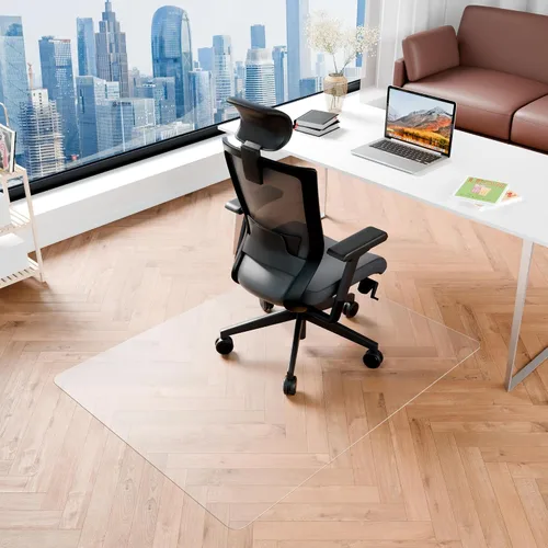 Miniatura 7 de Tapete para silla de escritorio para suelos duros, 48 x 30 pulgadas, protector transparente de oficina para madera dura, tapete de plástico de fácil