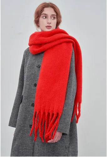 Miniatura 50 de Bufanda grande y gruesa de gran tamaño, esponjosas, de lana grande, gruesa, cálida para invierno