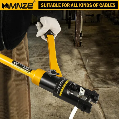 Miniatura 5 de Alicates de crimpado hidráulico de 12 toneladas de 6 AWG a 500 MCM Kit de herramientas de prensado hidráulico de mano con terminal de cable
