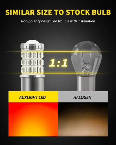 Miniatura 4 de AUXLIGHT Bombillas LED estroboscópicas y traseras de freno 1156 7506, color rojo, 320 % más brillante, 1141 1003 BA15S 1156A, bombillas LED
