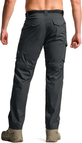 Miniatura 3 de CQR Pantalones cargo convertibles para hombre, resistentes al agua, con cremallera, ligeros, elásticos, UPF 50+, pantalones de trabajo al aire libre