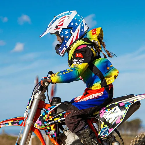 Miniatura 4 de cascos para niños y jóvenes de bicicleta todoterreno, motocross, ATV, BMX, MX, bicicleta todoterreno, casco de motocicleta J-01 con gafas y guantes