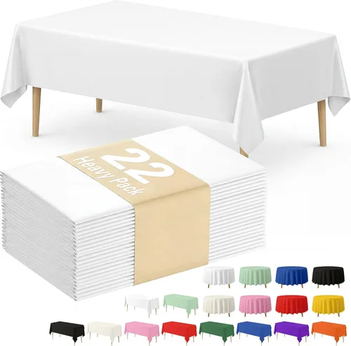 Miniatura 17 de Fixwal Mantel de plástico negro desechable de 54 x 108 pulgadas, mantel rectangular impermeable, paquete de 5 para graduación, decoración de fiesta