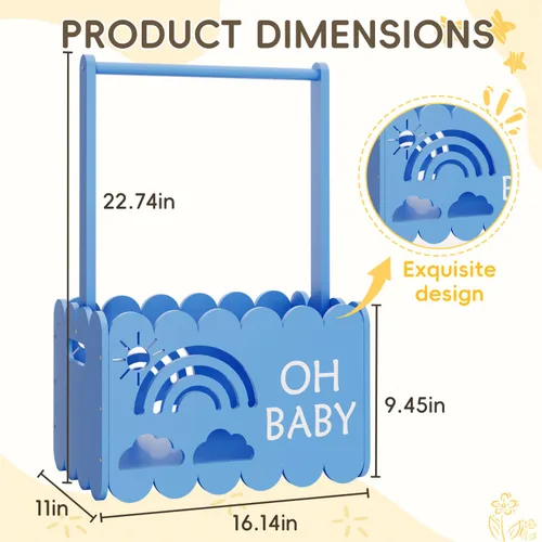 Miniatura 2 de Caja de madera para baby shower para niños y niñas, regalos de canasta para nuevos padres, regalo de bienvenida para bebé, adecuado para el embarazo