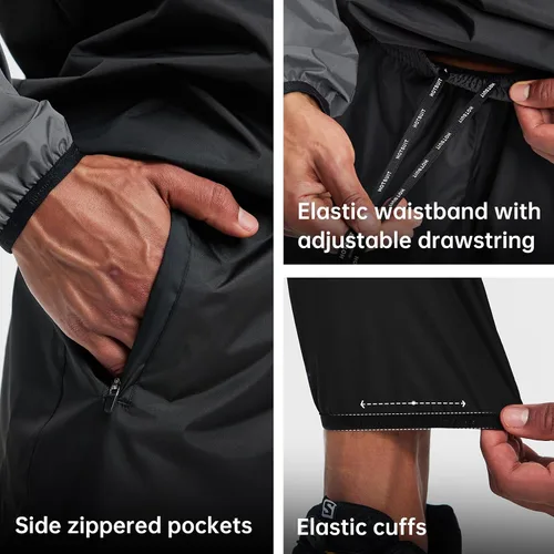 Miniatura 6 de HOTSUIT Traje de sauna para hombre, chaqueta de sauna, pantalón, gimnasio, entrenamiento, trajes de sudor