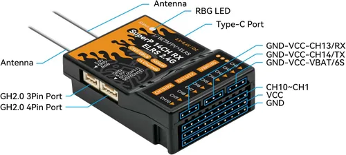 Miniatura 4 de BETAFPV SuperP - Receptor de diversidad de 14 canales con TCXO, 2 antenas, cadenas RX duales que soportan fotografía aérea voladora de largo