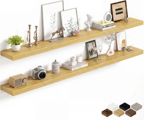 Miniatura 97 de Fun Memories Estantes flotantes de 16 pulgadas para pared, estantes de 8 pulgadas de profundidad para baño, dormitorio, cocina, montaje en pared