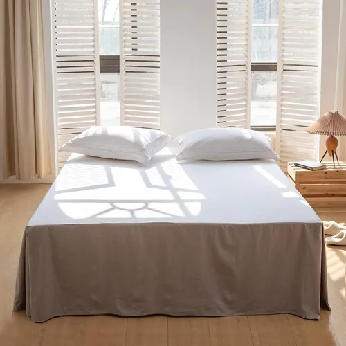 Miniatura 20 de BISELINA - Falda de cama de lino francés con volantes plisados de 22 pulgadas, caída a medida, mezcla natural de lino y algodón, funda para cama