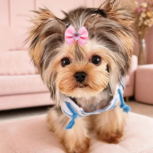 Miniatura 9 de 60pcs Dog Hair Bows with Rubber Bands – Handmade Mix of Bows and Flowers, Small Puppy Grooming Accessories for Yorkie & Tiny Dogs
