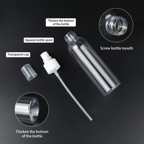 Miniatura 3 de TRENDBOX Paquete de 6 botellas vacías de plástico transparente de niebla fina (paquete de 0.2 – 4.1 fl oz)