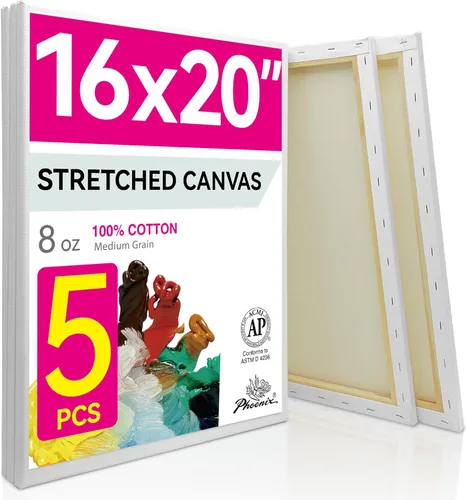 Miniatura 11 de PHOENIX - Lienzos de algodón blanco con bastidor para pintar, perfil de 5/8 pulgadas, imprimado triple para pinturas al óleo y acrílicas, 10x20