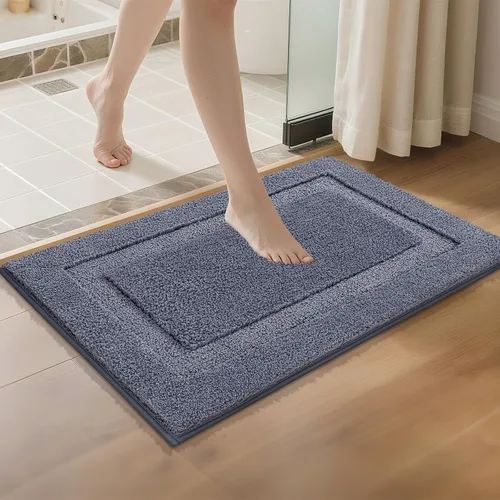 Miniatura 36 de SHACOS Alfombras de baño súper suaves y esponjosas de 24"x36" antideslizantes, lavables, alfombras de baño absorbentes, alfombras para suelo de Gris